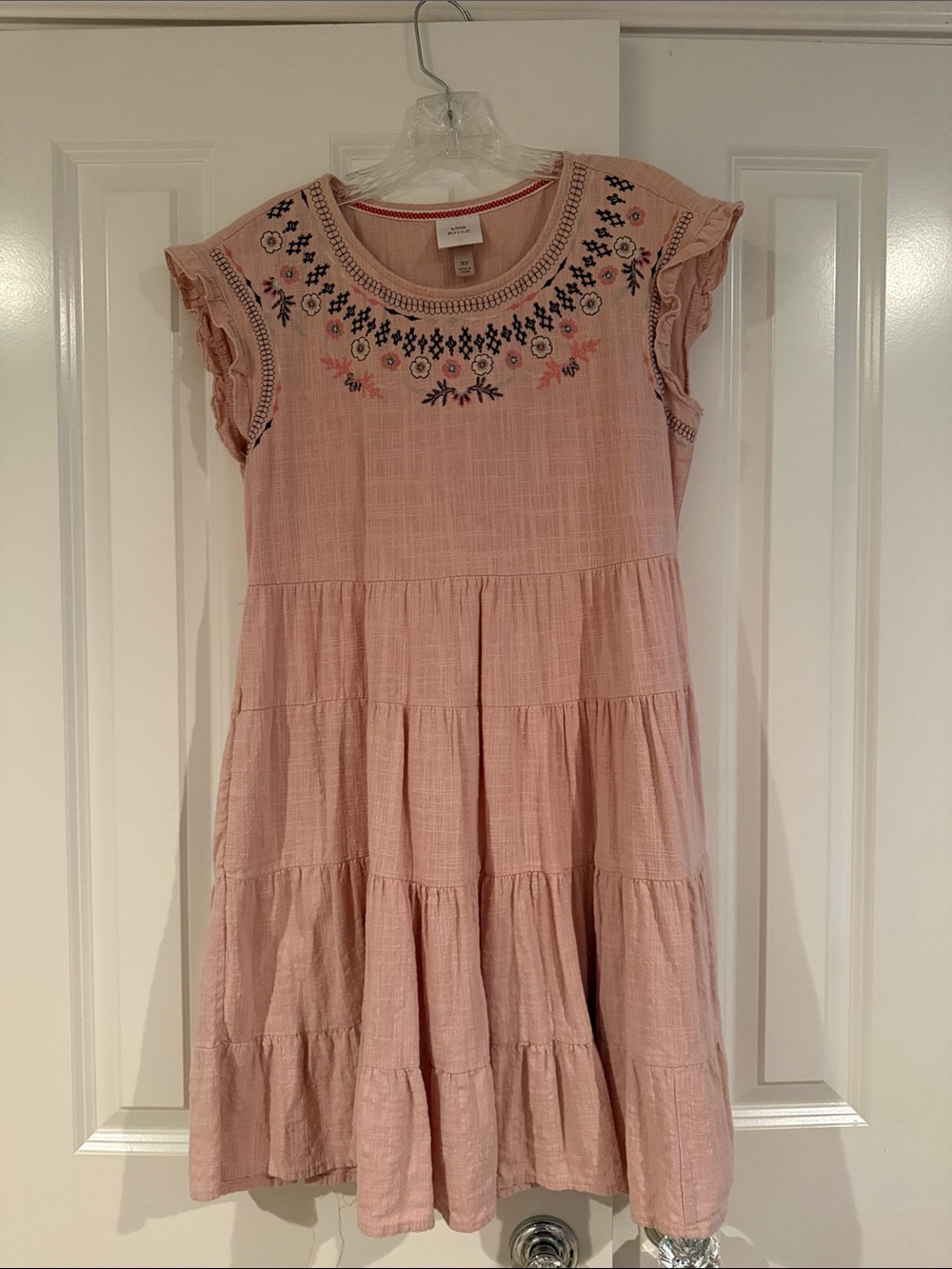 Knox rose Pink Embroidered Tiered Dress